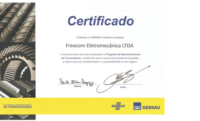 Certificado de Fornecimento Gerdau